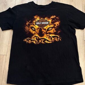 Harley-Davidson Black and Orange Graphic Tee